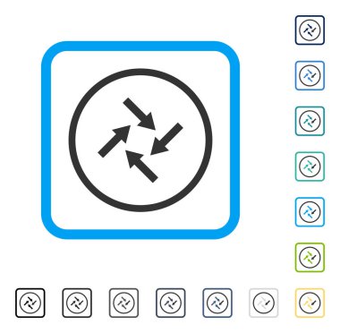 Merkezcil okları vektör simge çerçeveli