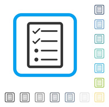 Vektör simgesi denetim listesi sayfası çerçeveli
