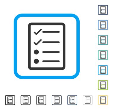 Vektör simgesi denetim listesi sayfası çerçeveli