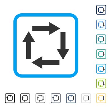 Dolaşım okları vektör simge çerçeveli