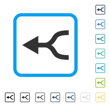 Ok sol çerçeveli vektör simgesi birleştirmek