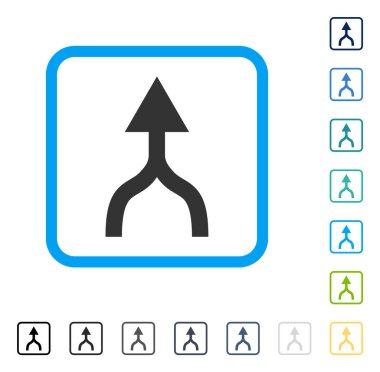 Çerçeveli vektör simge yukarı ok birleştirmek