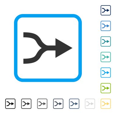 Ok sağ çerçeveli vektör simgesi birleştirmek