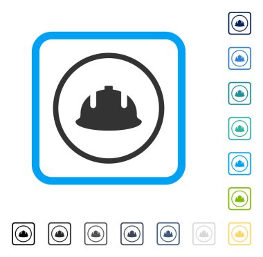 Vektör simge inşaat kask çerçeveli