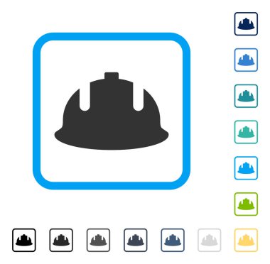 Vektör simge inşaat kask çerçeveli