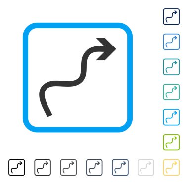 Eğri ok vektör simge çerçeveli