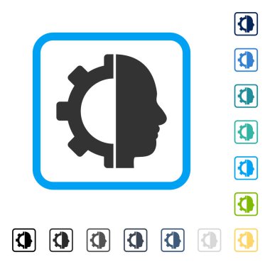 Cyborg dişli vektör simge çerçeveli