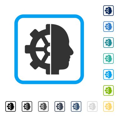 Cyborg dişli vektör simge çerçeveli