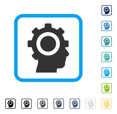 Cyborg dişli vektör simge çerçeveli