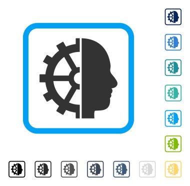 Cyborg dişli vektör simge çerçeveli