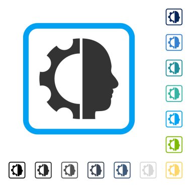 Cyborg dişli vektör simge çerçeveli