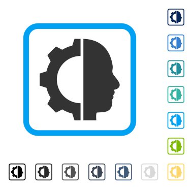 Cyborg dişli vektör simge çerçeveli