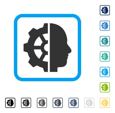 Cyborg dişli vektör simge çerçeveli