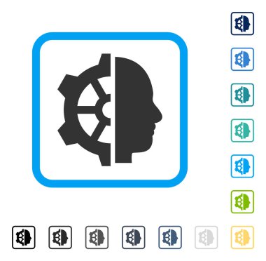 Cyborg dişli vektör simge çerçeveli