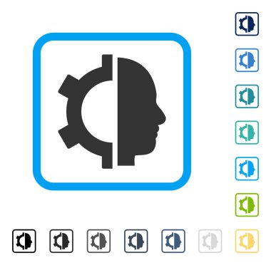 Cyborg dişli vektör simge çerçeveli