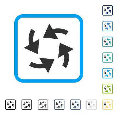 Siklon okları vektör simge çerçeveli