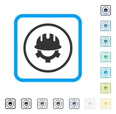 Vektör simgesi geliştirme kask çerçeveli