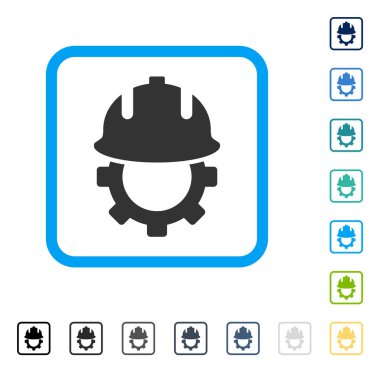 Vektör simgesi geliştirme kask çerçeveli