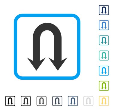 Geri ok vektör simge çerçeveli Çift