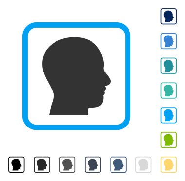 Kafa profil vektör simge çerçeveli