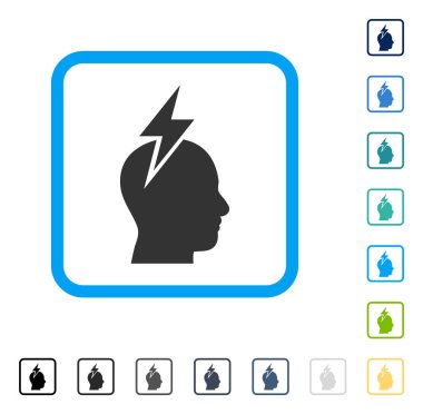 Baş ağrısı vektör simge çerçeveli