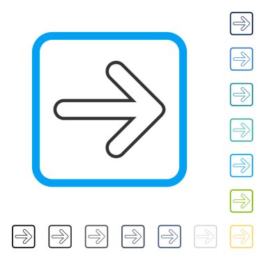 Yuvarlak ok sağ vektör simge çerçeveli