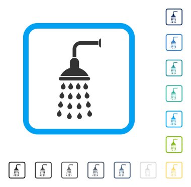Duş vektör simge çerçeveli