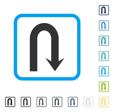 Dönüş geri vektör simge çerçeveli