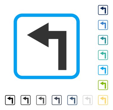 Turn sol vektör simge çerçeveli