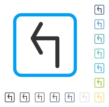 Turn sol vektör simge çerçeveli