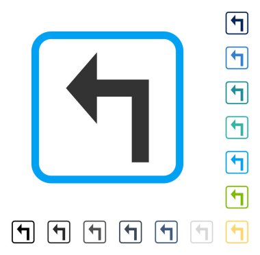 Turn sol vektör simge çerçeveli