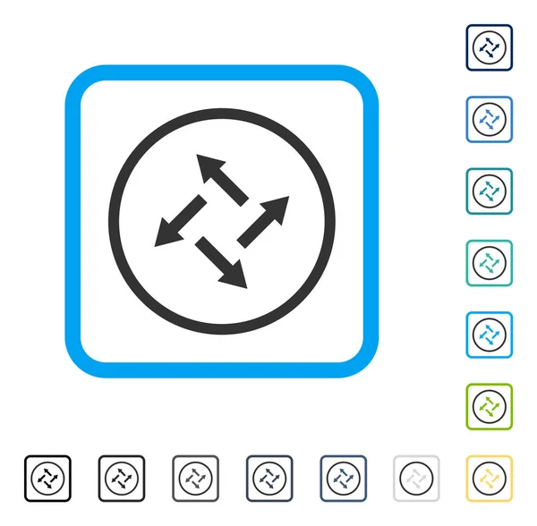 Icône vectorielle encadrée par flèches centrifuges — Image vectorielle