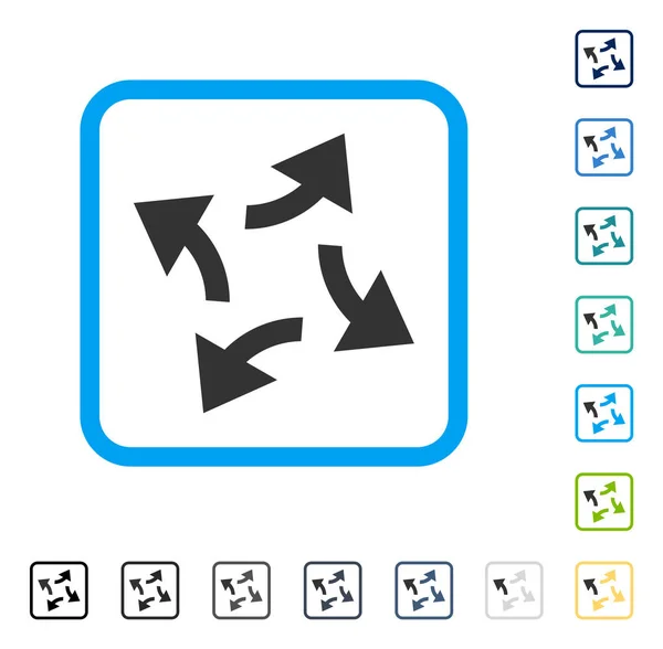 Icône vectorielle encadrée par flèches centrifuges — Image vectorielle