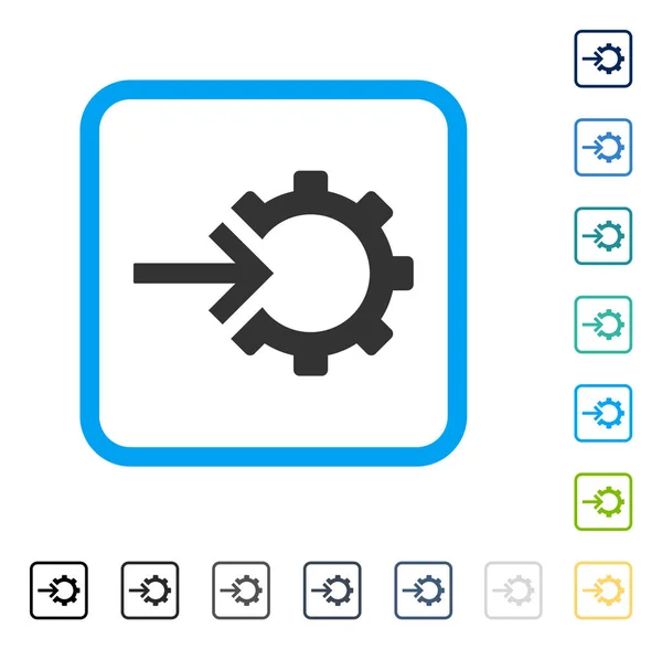 Icono de vector enmarcado de integración de engranajes — Vector de stock