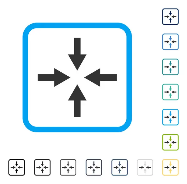 Compresser les flèches encadrées Icône vectorielle — Image vectorielle