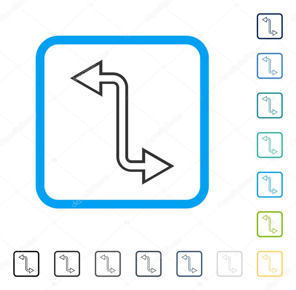 Curved Exchange Arrow Framed Vector Icon