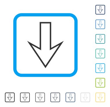 Çerçeveli vektör simgesi aşağı ok