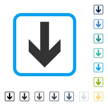 Çerçeveli vektör simgesi aşağı ok