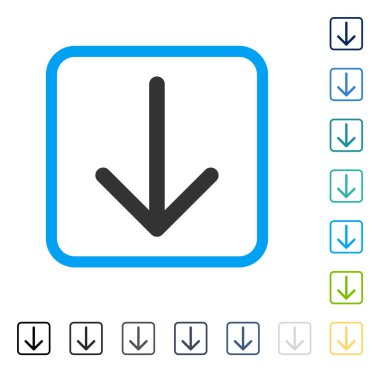 Çerçeveli vektör simgesi aşağı ok