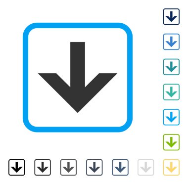 Çerçeveli vektör simgesi aşağı ok