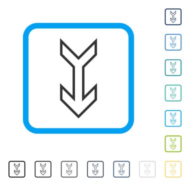 Çerçeveli vektör simgesi aşağı ok