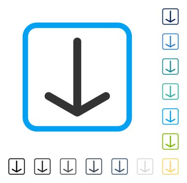 Çerçeveli vektör simgesi aşağı ok