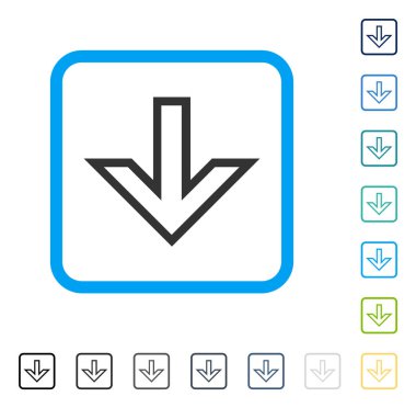 Çerçeveli vektör simgesi aşağı ok