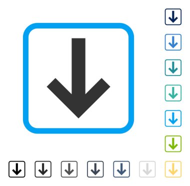 Çerçeveli vektör simgesi aşağı ok
