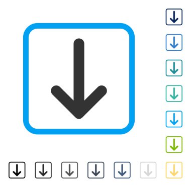 Çerçeveli vektör simgesi aşağı ok