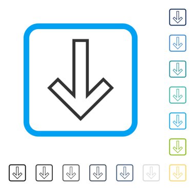 Çerçeveli vektör simgesi aşağı ok