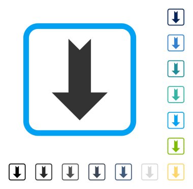 Çerçeveli vektör simgesi aşağı ok