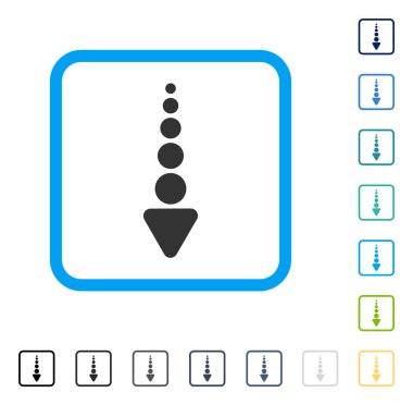 Çerçeveli vektör simgesi aşağı ok