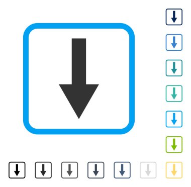 Çerçeveli vektör simgesi aşağı ok
