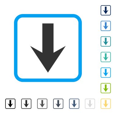 Çerçeveli vektör simgesi aşağı ok